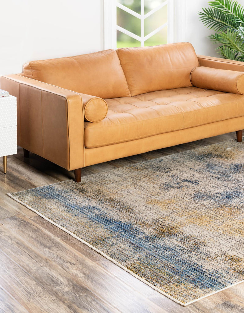 Sahara Elegance Collection Area Rug - Tangier Rectangle Blue Ivory lifestyle 5