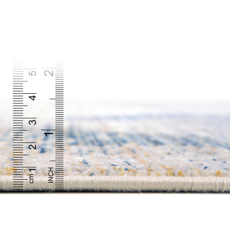 Sahara Elegance Collection Area Rug - Tangier Rectangle Blue Ivory lifestyle 7