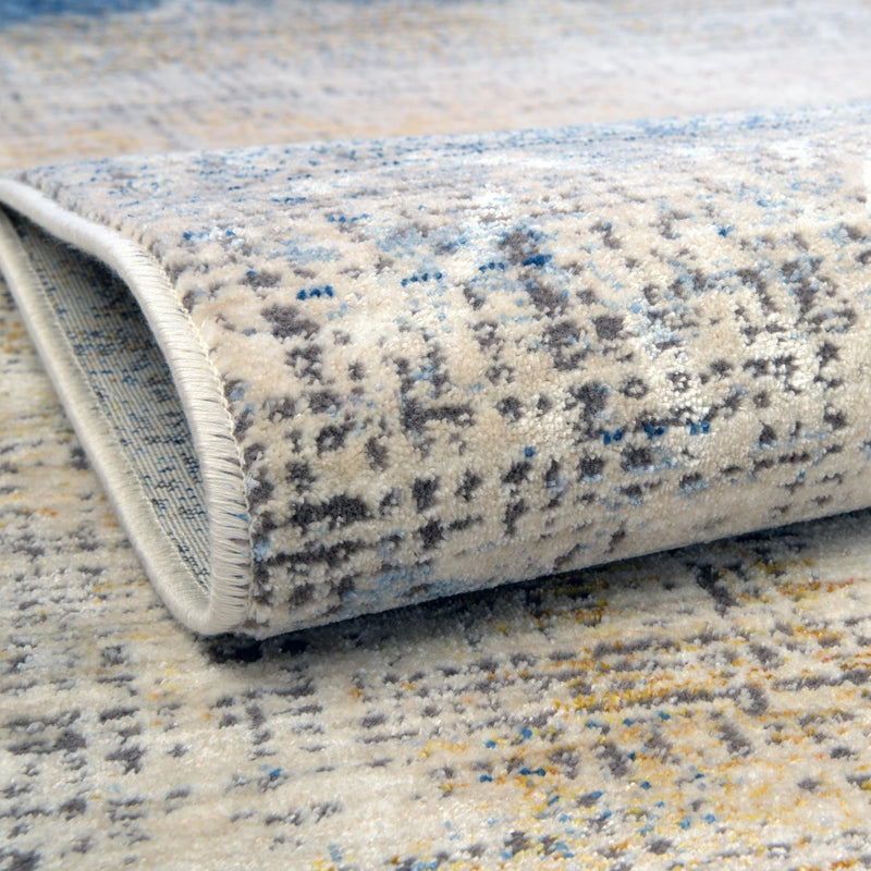 Sahara Elegance Collection Area Rug - Tangier Rectangle Blue Ivory lifestyle 9