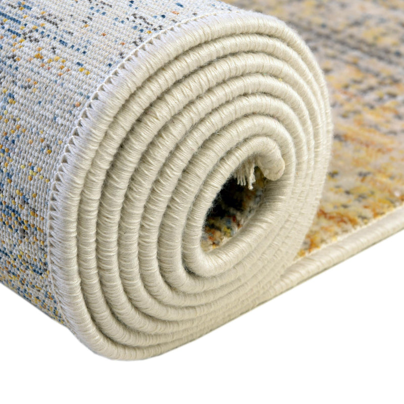 Sahara Elegance Collection Area Rug - Tangier Rectangle Blue Ivory lifestyle 21
