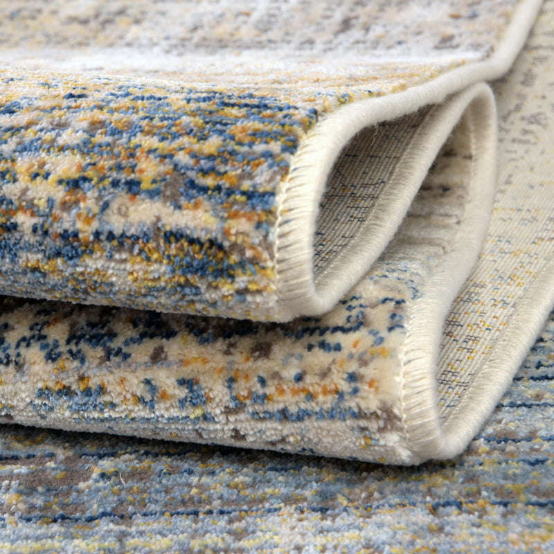 Sahara Elegance Collection Area Rug - Tangier Rectangle Blue Ivory lifestyle 23