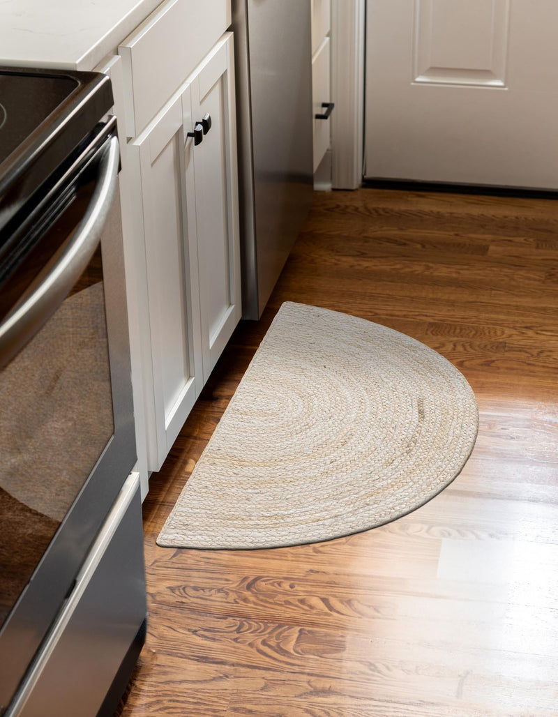 Woven Seaside Jute Collection Area Rug - Savannah (White) Hearth White lifestyle 33
