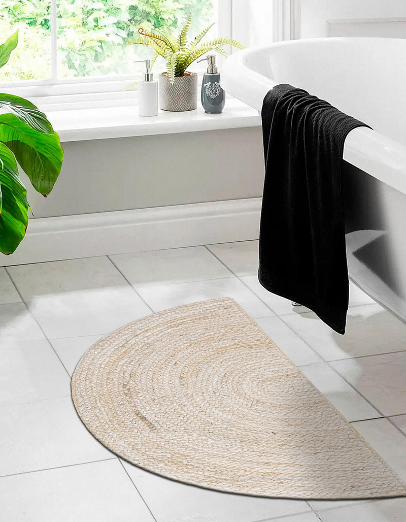 Woven Seaside Jute Collection Area Rug - Savannah (White) Hearth White lifestyle 43