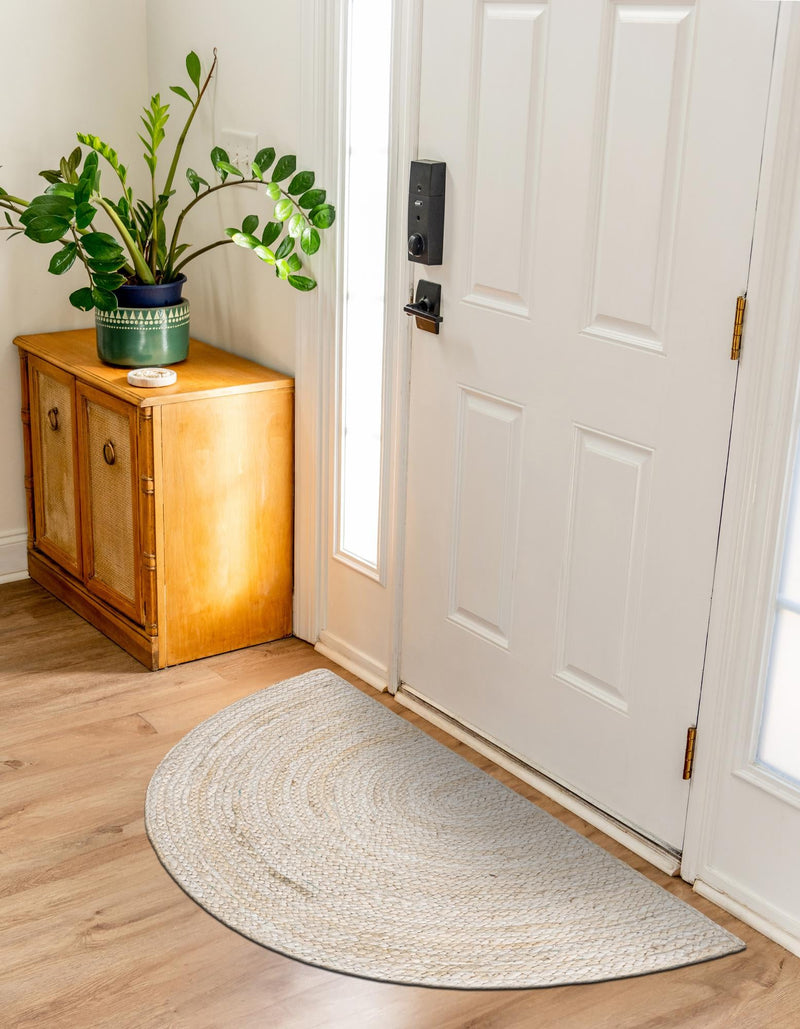 Woven Seaside Jute Collection Area Rug - Savannah (White) Hearth White lifestyle 47
