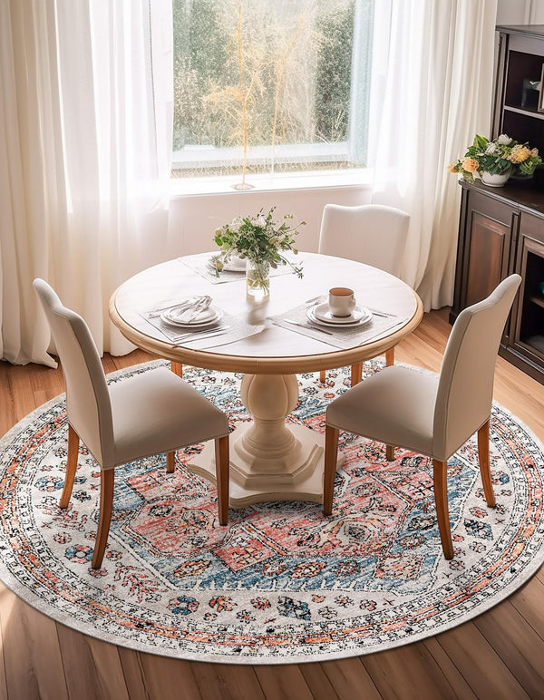 Mediterranea Elegance Collection Area Rug - Sorrento Round Gray lifestyle 20