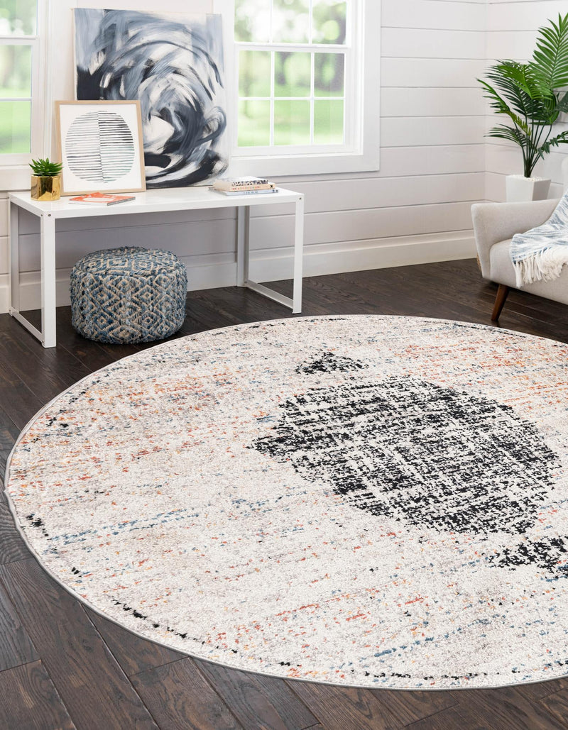 Mediterranea Elegance Collection Area Rug - Ravello Round Ivory lifestyle 15