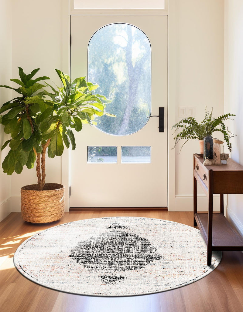Mediterranea Elegance Collection Area Rug - Ravello Round Ivory lifestyle 18