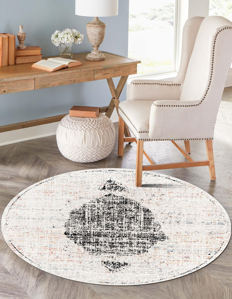 Mediterranea Elegance Collection Area Rug - Ravello Round Ivory lifestyle 20