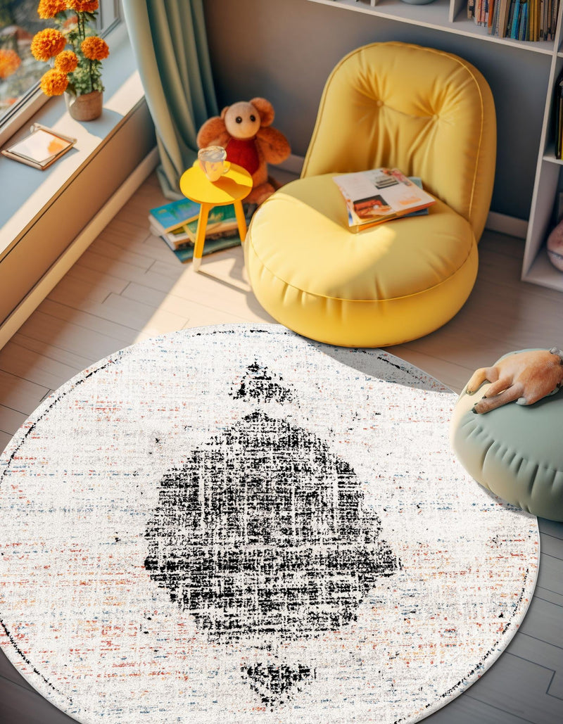 Mediterranea Elegance Collection Area Rug - Ravello Round Ivory lifestyle 22