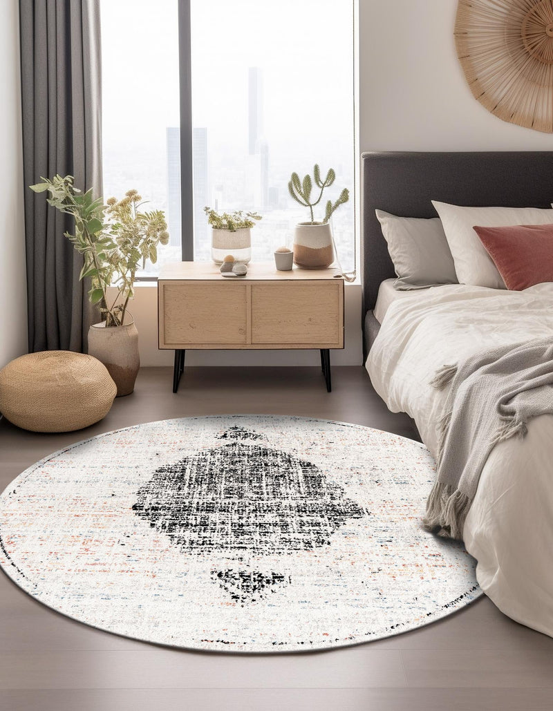Mediterranea Elegance Collection Area Rug - Ravello Round Ivory lifestyle 24