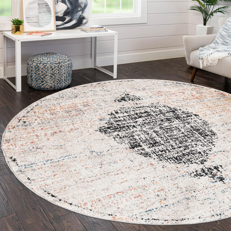 Mediterranea Elegance Collection Area Rug - Ravello Round Ivory lifestyle 34