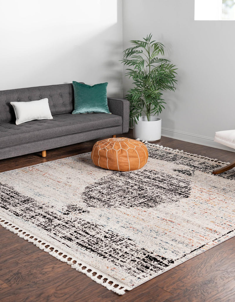 Mediterranea Elegance Collection Area Rug - Ravello Square Ivory lifestyle 16
