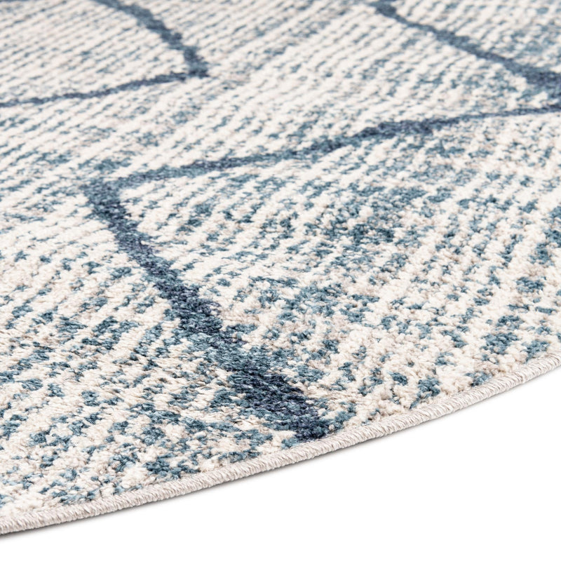 Mediterranea Elegance Collection Area Rug - Taormina Round Blue lifestyle 55