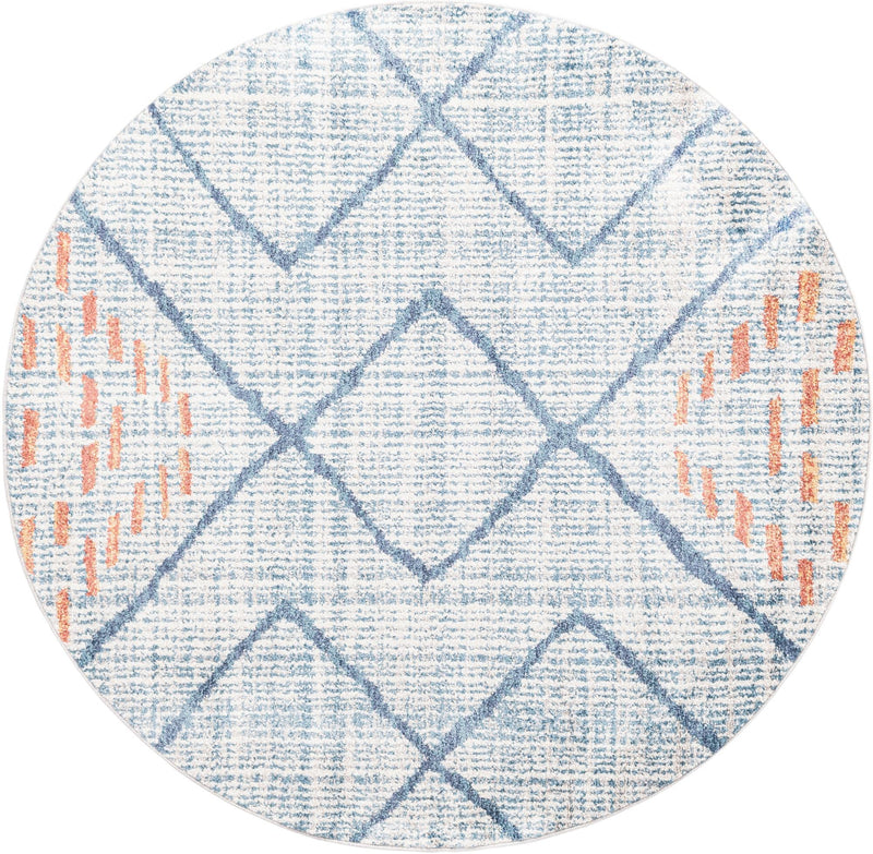Mediterranea Elegance Collection Area Rug - Taormina Round Blue lifestyle 25