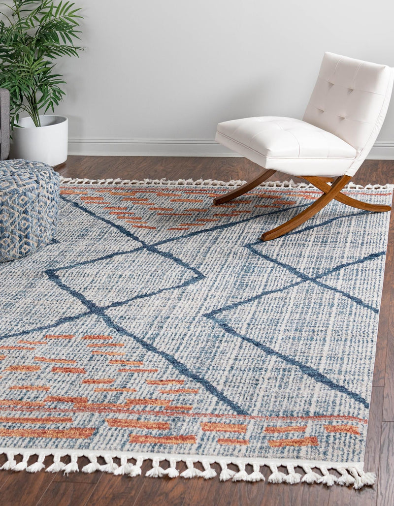 Mediterranea Elegance Collection Area Rug - Taormina Square Blue lifestyle 32