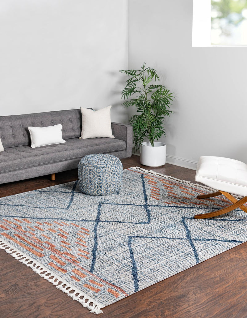 Mediterranea Elegance Collection Area Rug - Taormina Square Blue lifestyle 38
