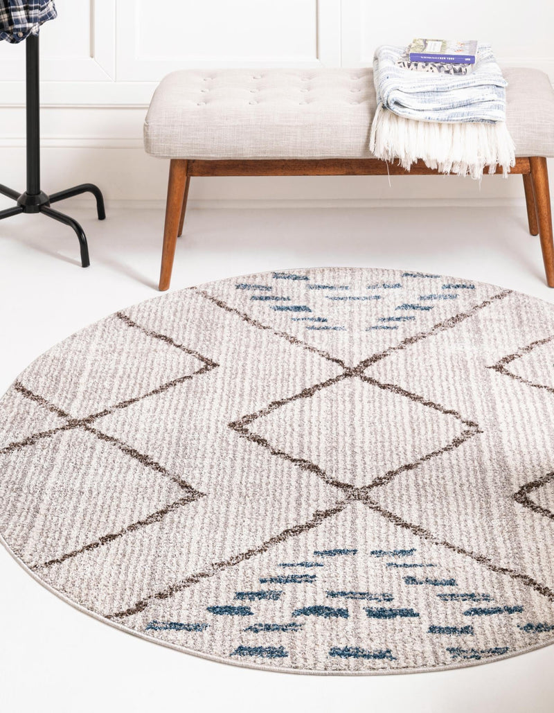 Mediterranea Elegance Collection Area Rug - Taormina Round Ivory lifestyle 28