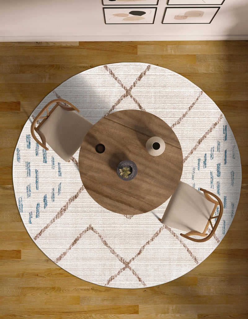 Mediterranea Elegance Collection Area Rug - Taormina Round Ivory lifestyle 56