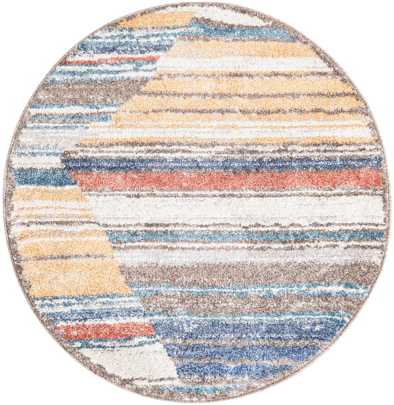 Mediterranea Elegance Collection Area Rug - Corfu Round Multi lifestyle 9
