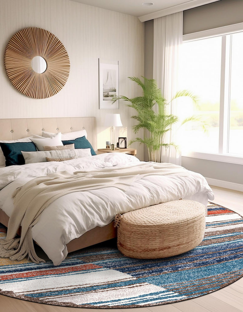 Mediterranea Elegance Collection Area Rug - Corfu Round Multi lifestyle 21