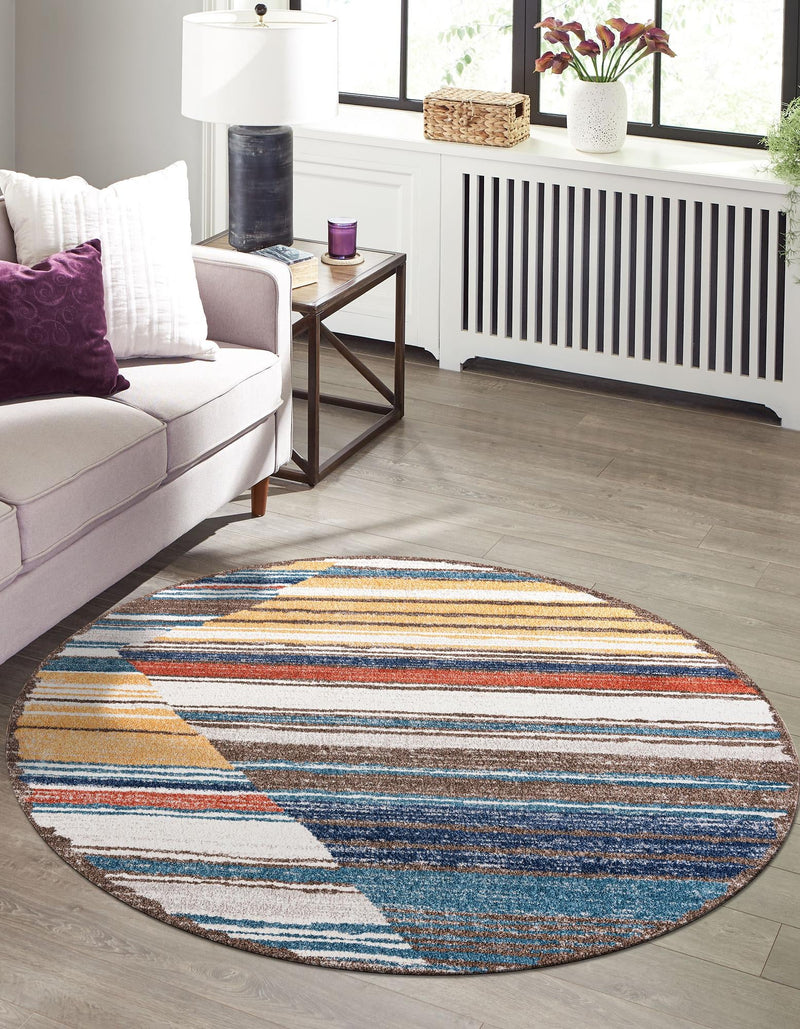 Mediterranea Elegance Collection Area Rug - Corfu Round Multi lifestyle 23