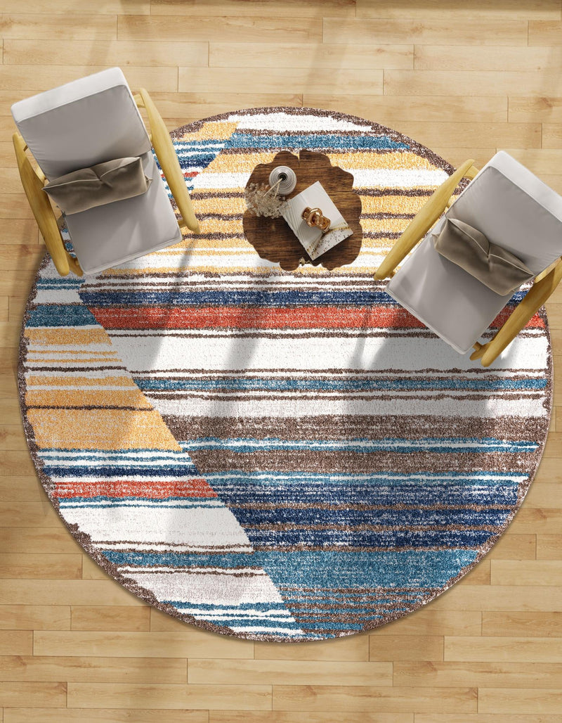 Mediterranea Elegance Collection Area Rug - Corfu Round Multi lifestyle 25