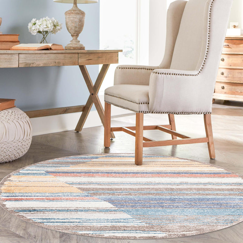 Mediterranea Elegance Collection Area Rug - Corfu Round Multi lifestyle 34