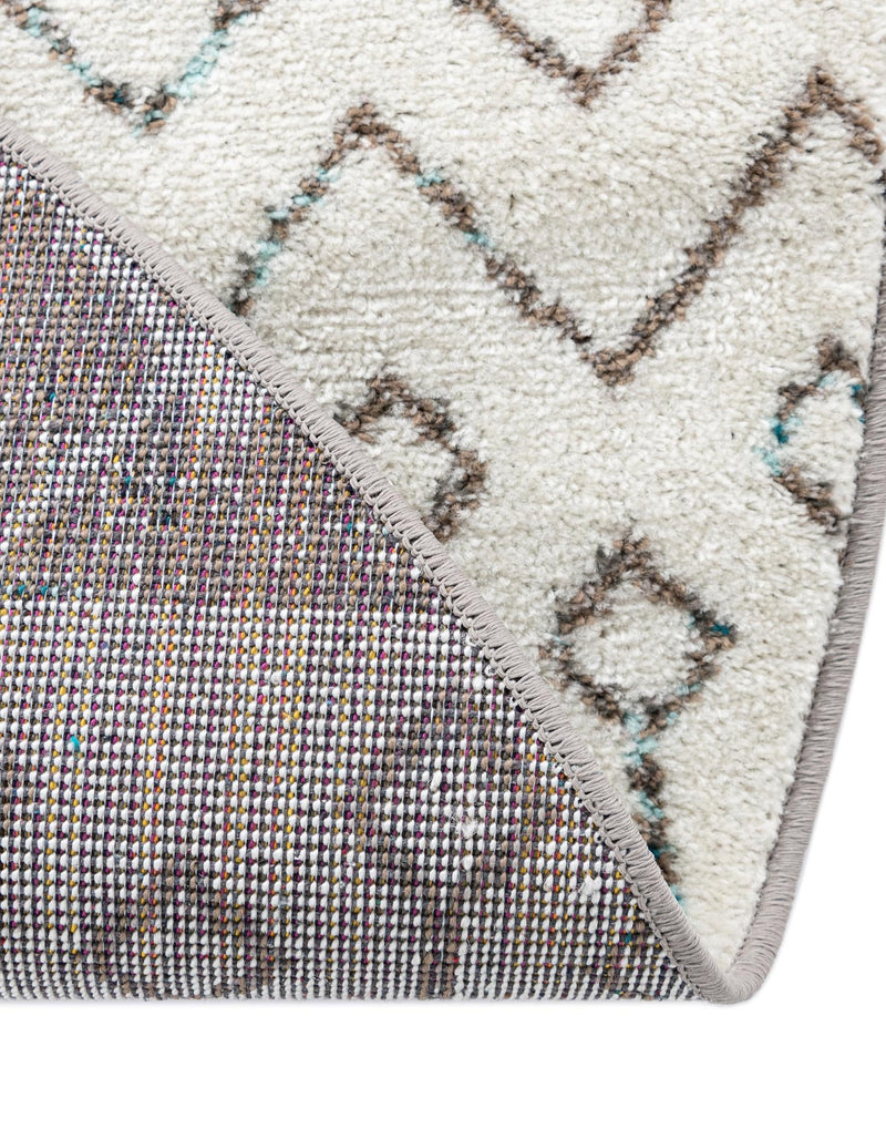 Mediterranean Lattice Collection Area Rug - Casablanca (Ivory Gray Blue) Oval Ivory Gray Blue lifestyle 16