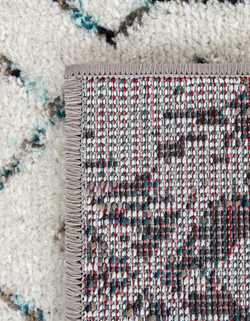 Mediterranean Lattice Collection Area Rug - Casablanca (Ivory Gray Blue) Square Ivory Gray Blue lifestyle 7