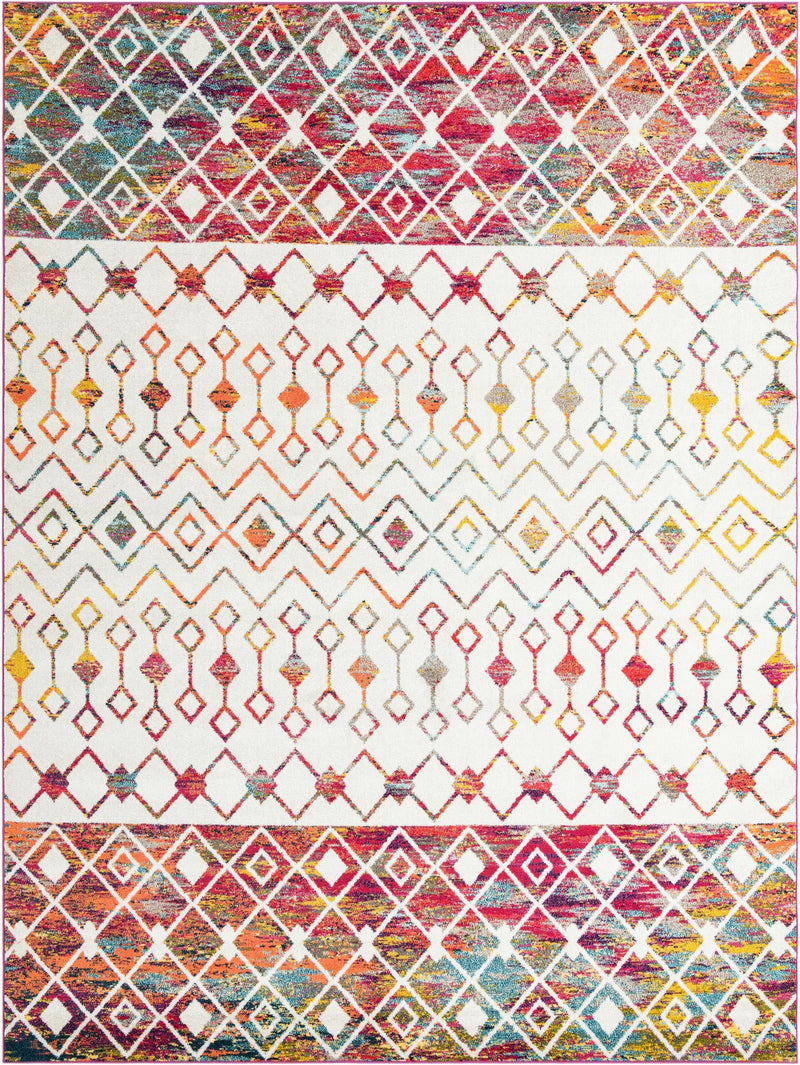 Mediterranean Lattice Collection Area Rug - Casablanca (Ivory Multi) Rectangle Ivory Multi lifestyle 2