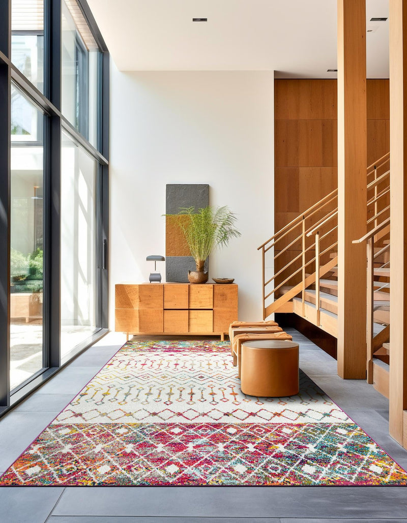 Mediterranean Lattice Collection Area Rug - Casablanca (Ivory Multi) Rectangle Ivory Multi lifestyle 2