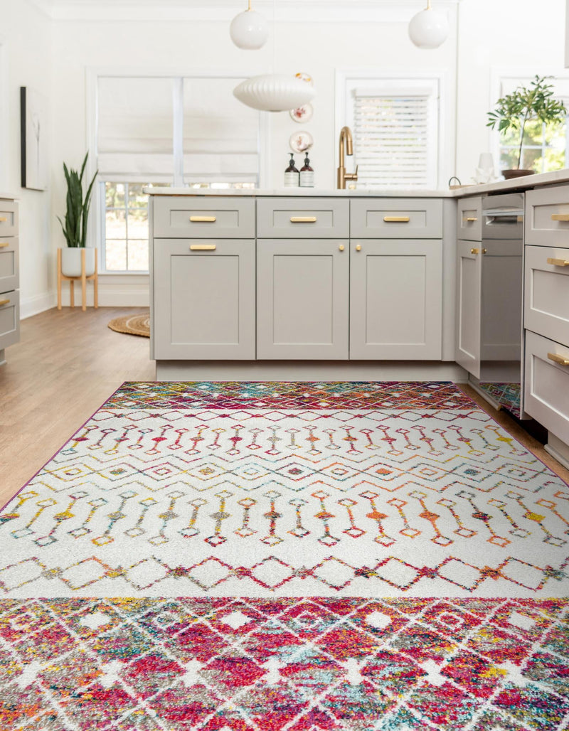 Mediterranean Lattice Collection Area Rug - Casablanca (Ivory Multi) Rectangle Ivory Multi lifestyle 4
