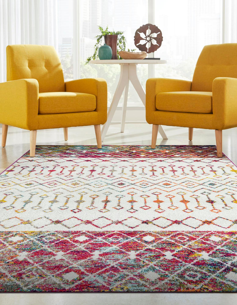 Mediterranean Lattice Collection Area Rug - Casablanca (Ivory Multi) Rectangle Ivory Multi lifestyle 5