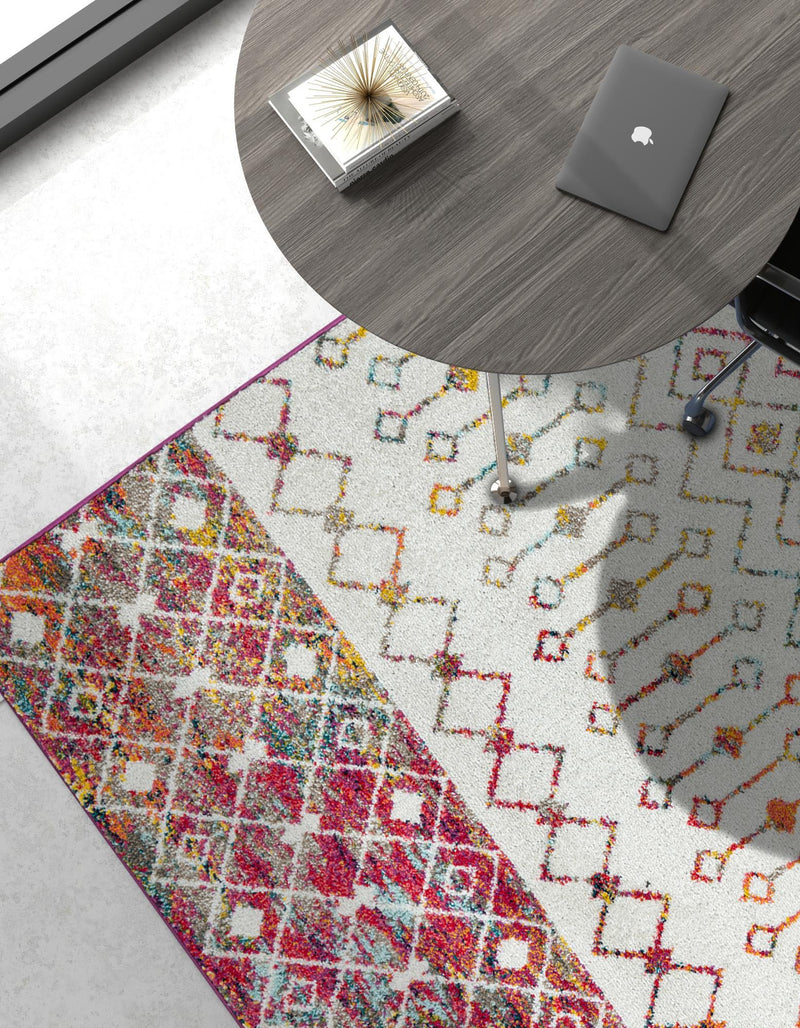 Mediterranean Lattice Collection Area Rug - Casablanca (Ivory Multi) Rectangle Ivory Multi lifestyle 11
