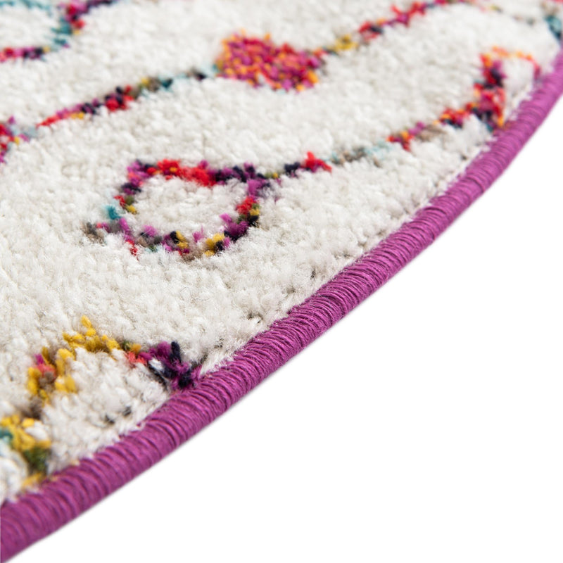 Mediterranean Lattice Collection Area Rug - Casablanca (Ivory Multi) Round Ivory Multi lifestyle 5