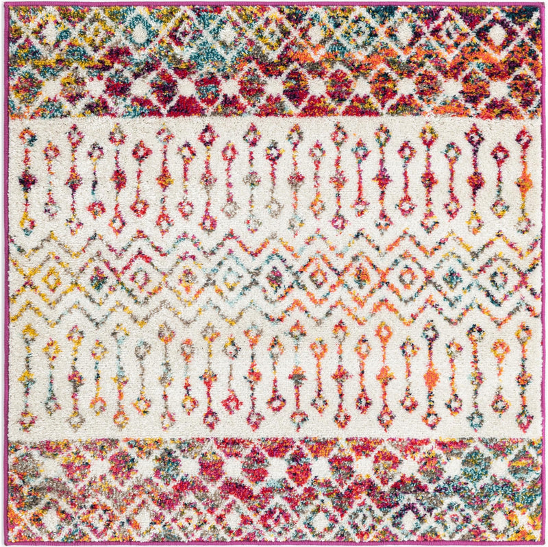 Mediterranean Lattice Collection Area Rug - Casablanca (Ivory Multi) Square Ivory Multi Main
