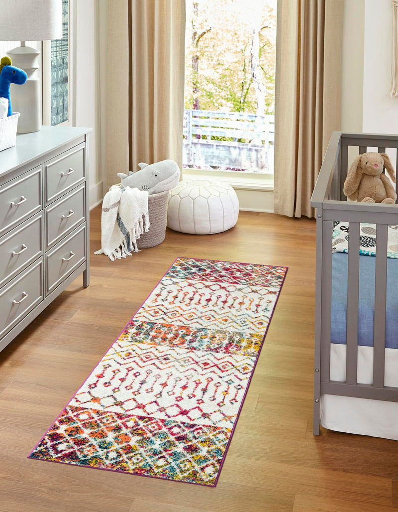 Mediterranean Lattice Collection Area Rug - Casablanca (Ivory Multi) Runner Ivory Multi lifestyle 0