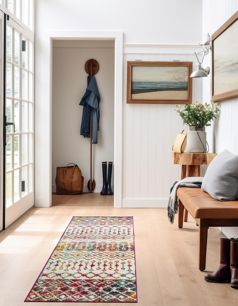 Mediterranean Lattice Collection Area Rug - Casablanca (Ivory Multi) Runner Ivory Multi lifestyle 3