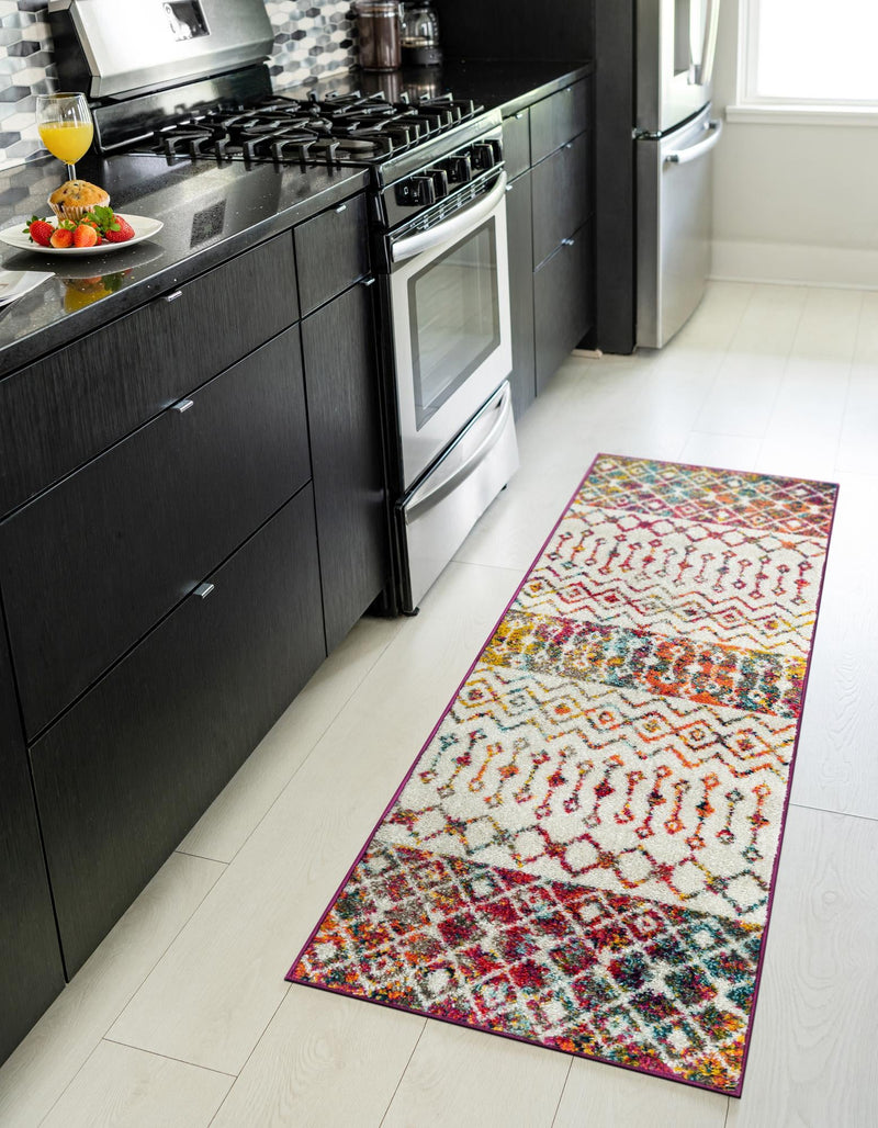 Mediterranean Lattice Collection Area Rug - Casablanca (Ivory Multi) Runner Ivory Multi lifestyle 6