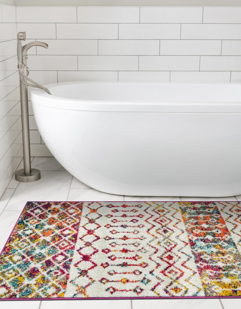 Mediterranean Lattice Collection Area Rug - Casablanca (Ivory Multi) Runner Ivory Multi lifestyle 12