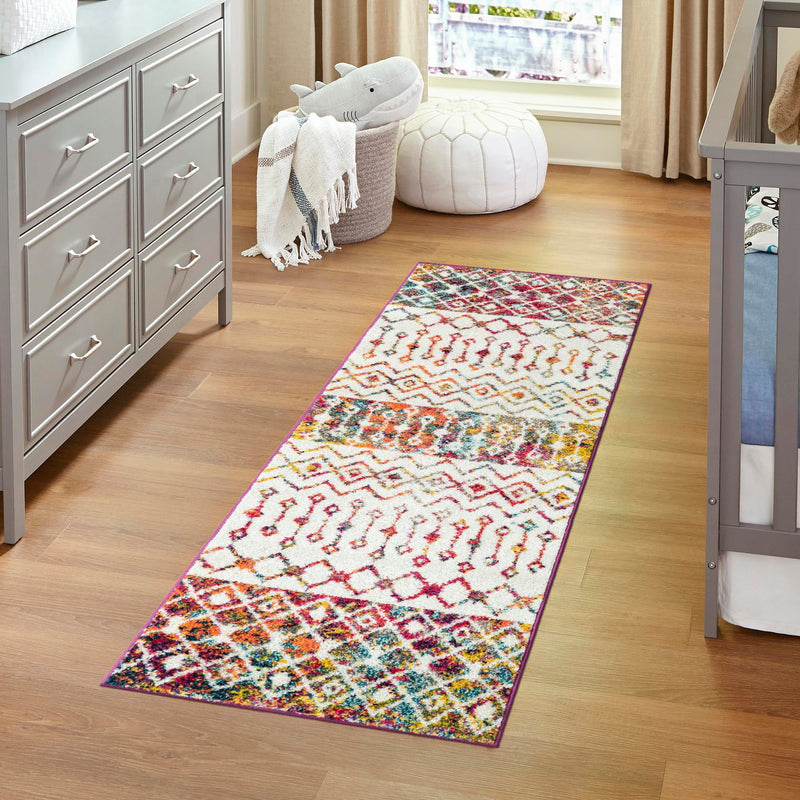 Mediterranean Lattice Collection Area Rug - Casablanca (Ivory Multi) Runner Ivory Multi lifestyle 24