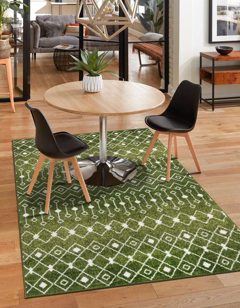 Mediterranean Lattice Collection Area Rug - Santorini (Green) Rectangle Green lifestyle 11