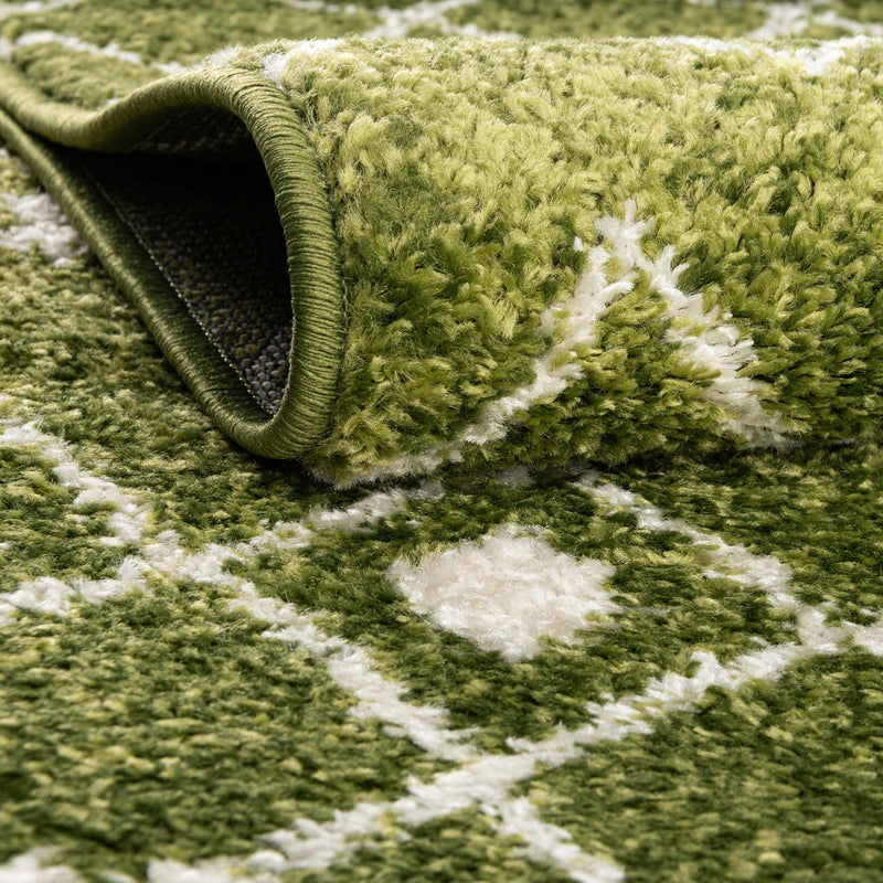 Mediterranean Lattice Collection Area Rug - Santorini (Green) Round Green lifestyle 4