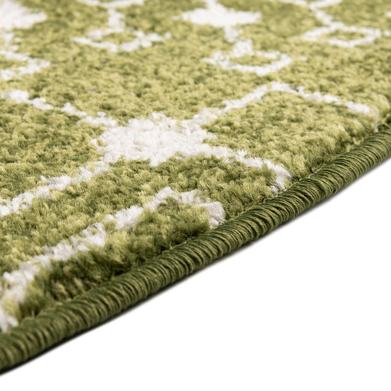 Mediterranean Lattice Collection Area Rug - Santorini (Green) Round Green lifestyle 5