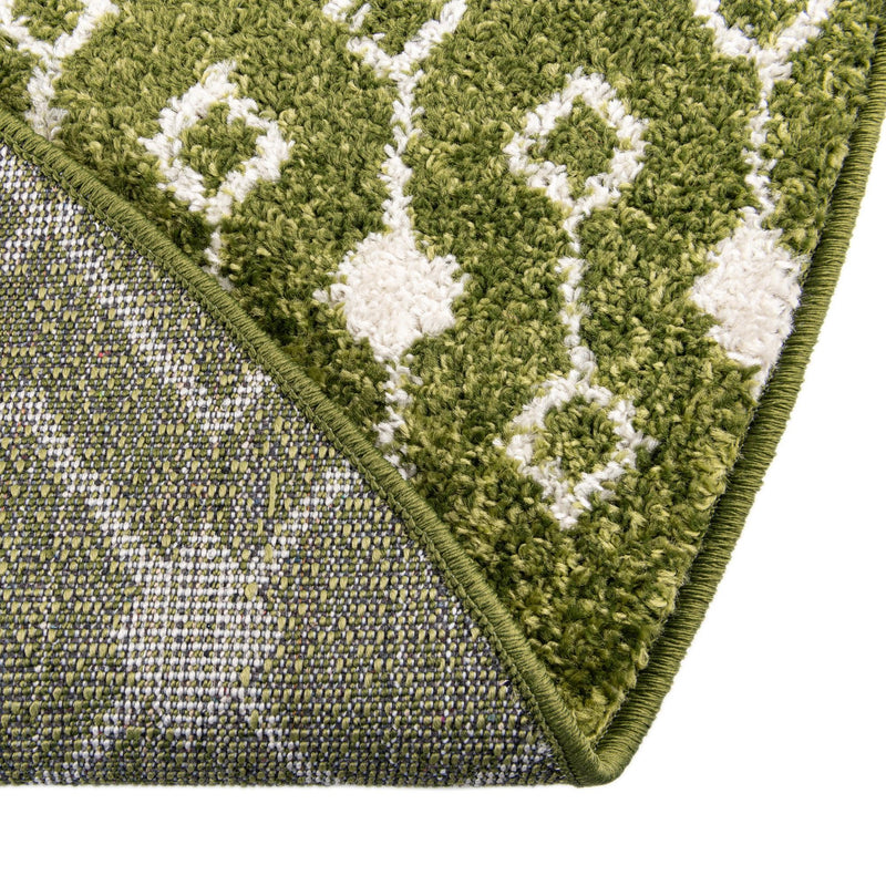 Mediterranean Lattice Collection Area Rug - Santorini (Green) Round Green lifestyle 7