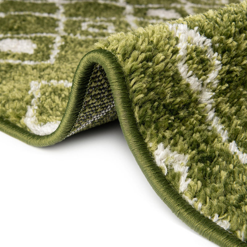 Mediterranean Lattice Collection Area Rug - Santorini (Green) Round Green lifestyle 8