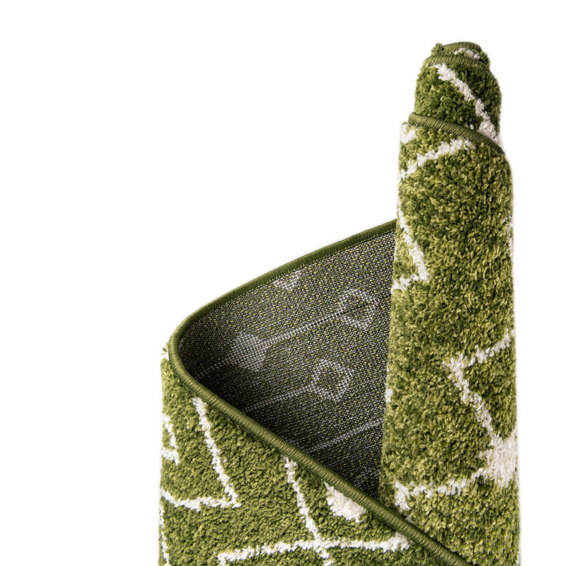 Mediterranean Lattice Collection Area Rug - Santorini (Green) Round Green lifestyle 9