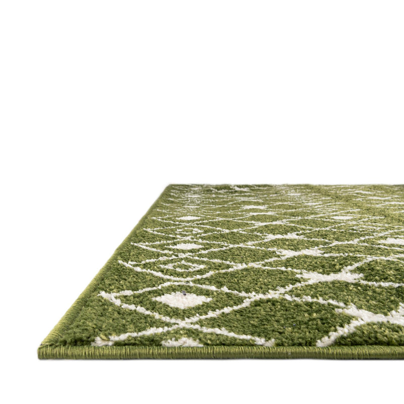 Mediterranean Lattice Collection Area Rug - Santorini (Green) Runner Green lifestyle 15