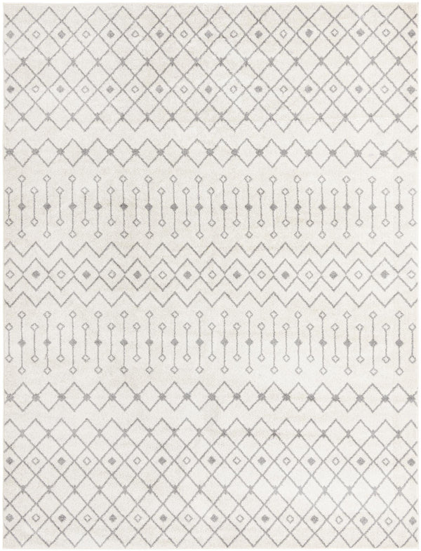 Mediterranean Lattice Collection Area Rug - Santorini (Ivory and Gray) Rectangle Ivory and Gray lifestyle 2