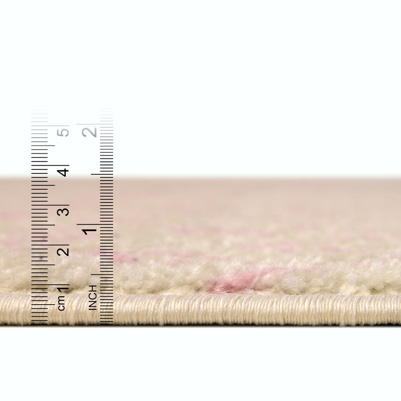 Mediterranean Lattice Collection Area Rug - Santorini (Ivory and Pink) Square Ivory and Pink lifestyle 3